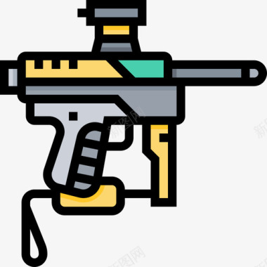 武器彩弹和bb枪5线性颜色图标图标