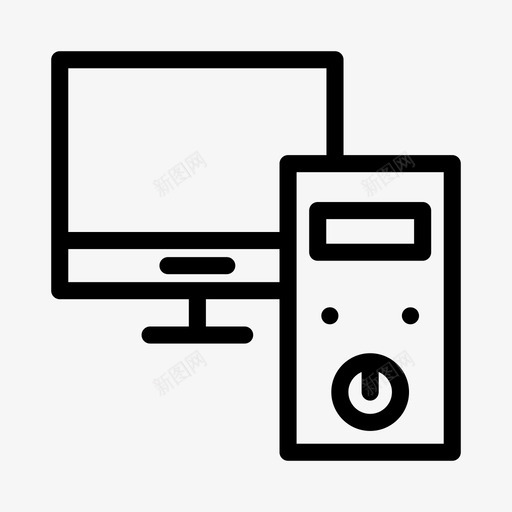 电脑桌面lcd图标svg_新图网 https://ixintu.com lcd pc 屏幕 桌面 电脑 网络主机线图标