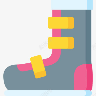靴子冬季运动16扁平图标图标