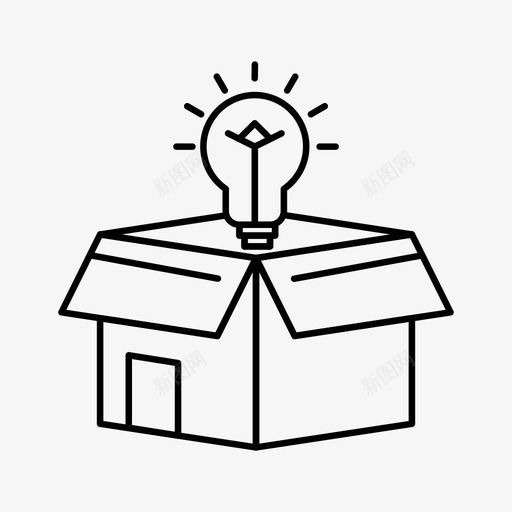 盒子灯泡商业图标svg_新图网 https://ixintu.com 包装 商业 想法 灯泡 现代商业 盒子 解决方案