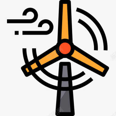 风车工业15线性颜色图标图标