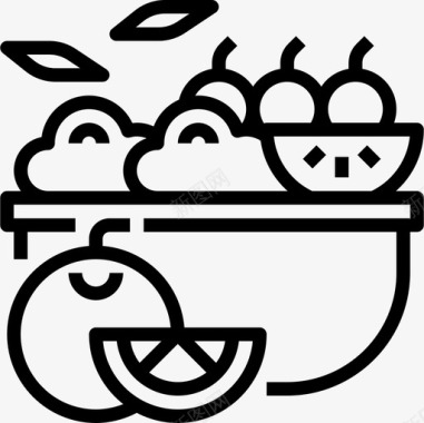 水果盒烧烤和烧烤派对直系图标图标