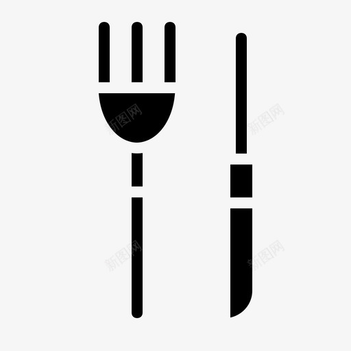 厨房用具炊具叉子图标svg_新图网 https://ixintu.com 刀 厨房用具 叉子 炊具