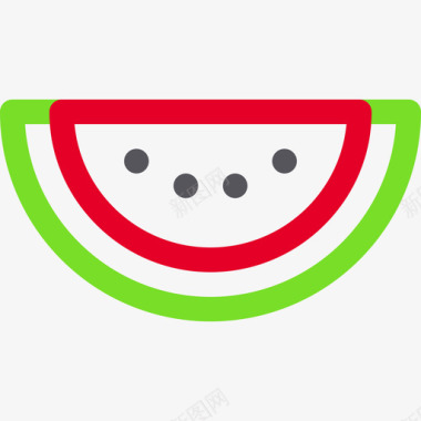 西瓜食品96线颜色图标图标