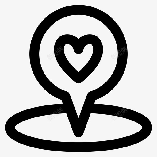 地点心脏会议地点图标svg_新图网 https://ixintu.com 会议地点 地点 心和爱的轮廓 心脏 指针 爱情地图