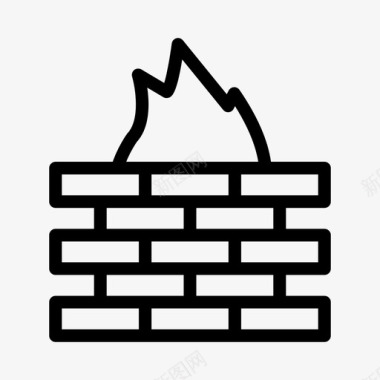 防火墙砖墙互联网图标图标