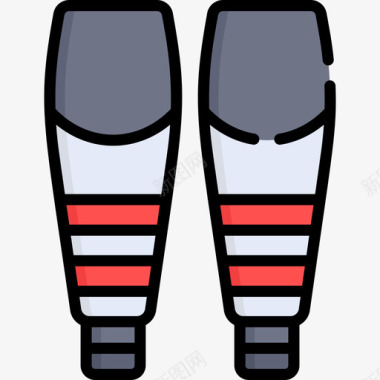 小腿曲棍球3直线颜色图标图标