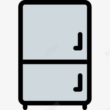 冰箱厨房46线性颜色图标图标