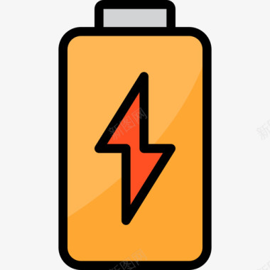 电池工业15线性颜色图标图标
