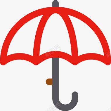 雨伞117号天气线形颜色图标图标