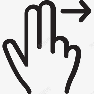 手势-向右图标
