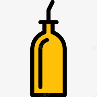 橄榄油厨房46线性颜色图标图标