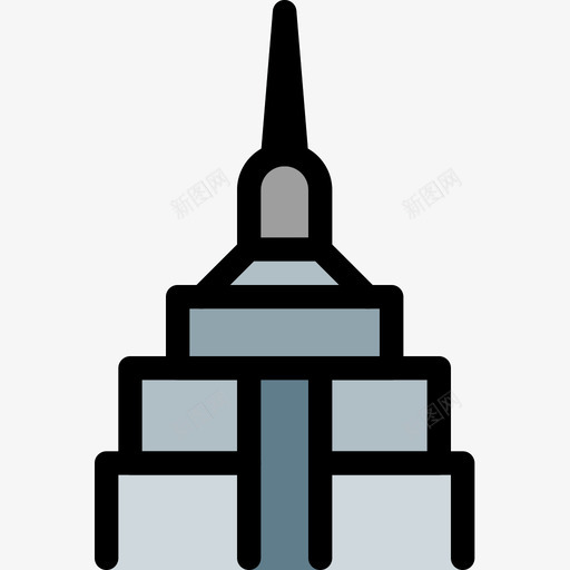 帝国大厦18个地方线性颜色图标svg_新图网 https://ixintu.com 18个地方 帝国大厦 线性颜色