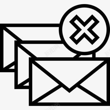 删除邮件堆栈电子邮件收件箱图标图标