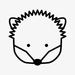 可爱豪猪刺猬动物可爱图标高清图片