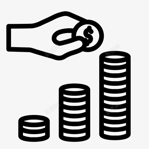 投资硬币图表图标svg_新图网 https://ixintu.com 图表 增长 投资 护理保险 水平 硬币