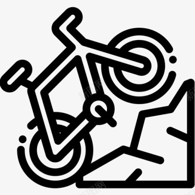 山地自行车极限运动18直线型图标图标