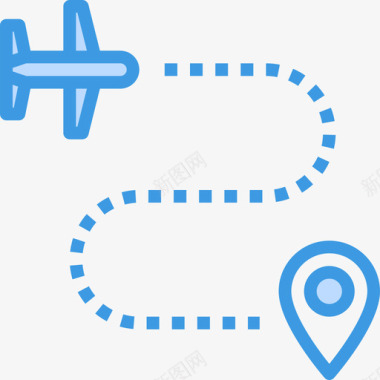 航线机场57蓝色图标图标