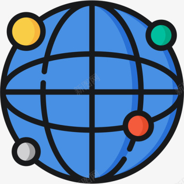 全球网络互联网技术16线性颜色图标图标