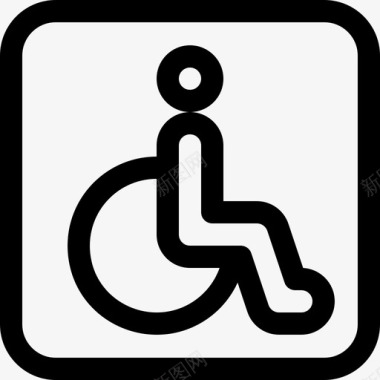 轮椅停车场14直线图标图标