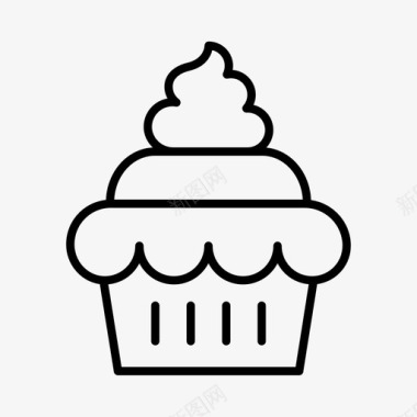杯子蛋糕食物高级茶图标图标