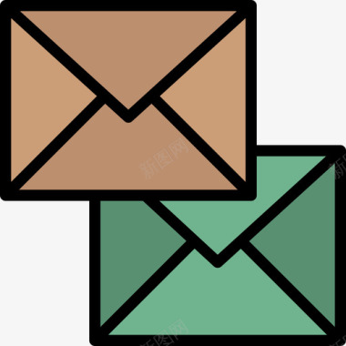 电子邮件支持联系人3线性颜色图标图标