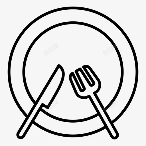 美食广场美食叉子图标svg_新图网 https://ixintu.com 刀 叉子 盘子 美食 美食广场 餐厅