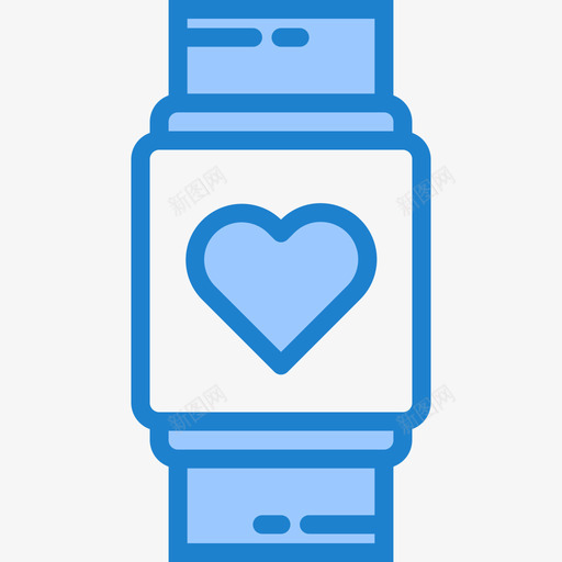 智能手表健康护理28蓝色图标svg_新图网 https://ixintu.com 健康护理28 智能手表 蓝色