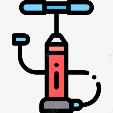 气泵14号自行车线型颜色图标图标