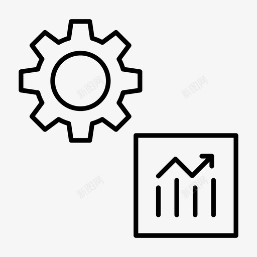 设置图表配置图标svg_新图网 https://ixintu.com 图形 图表 增长 网络托管细线图标 设置 配置