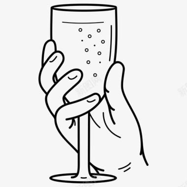 酒杯泡泡庆祝图标图标