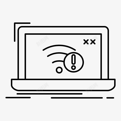 wifi错误连接互联网图标svg_新图网 https://ixintu.com wifi错误 丢失 互联网 笔记本电脑 连接