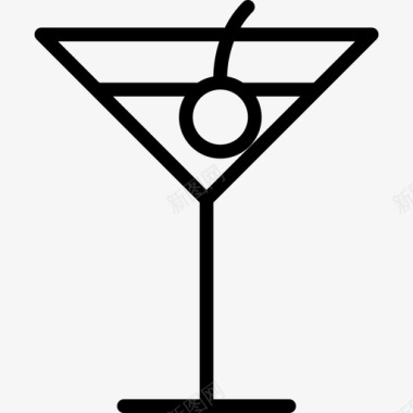 鸡尾酒酒精饮料直系图标图标