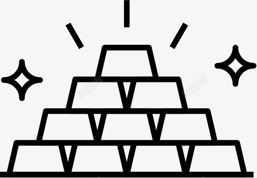 黄金堆金条投资图标svg_新图网 https://ixintu.com 储蓄 投资 财富 货币 金条 银行和支付 黄金堆