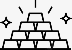 黄金堆黄金堆金条投资图标高清图片