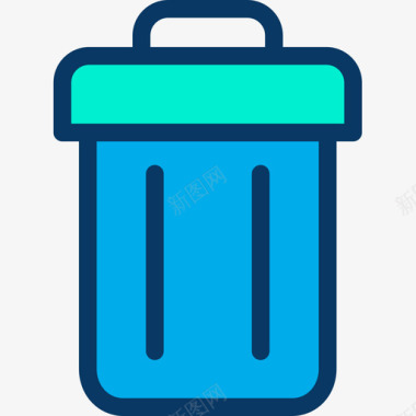 垃圾桶接口63线性颜色图标图标