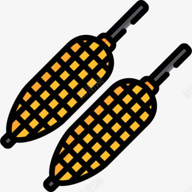 玉米烧烤17原色图标图标