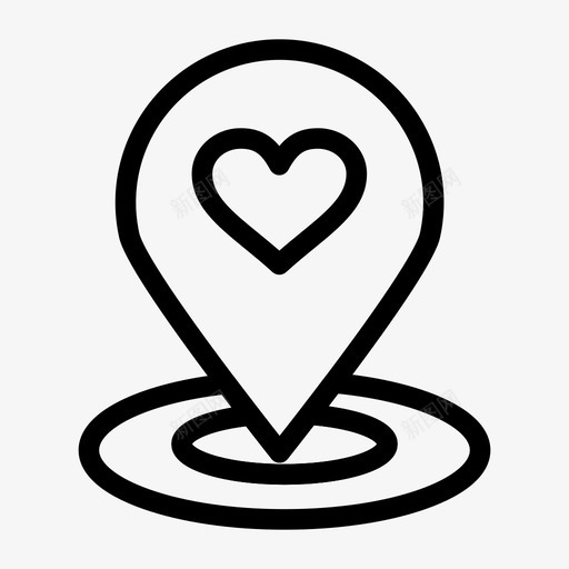 位置心脏定位工具图标svg_新图网 https://ixintu.com 位置 图钉 地图 定位工具 心脏 情人节免费矢量图标