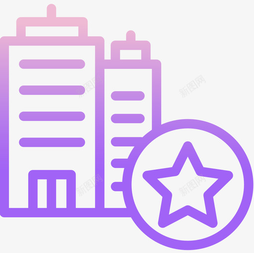 酒店136号酒店轮廓渐变图标svg_新图网 https://ixintu.com 136号酒店 轮廓渐变 酒店