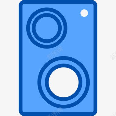 扬声器音乐61蓝色图标图标