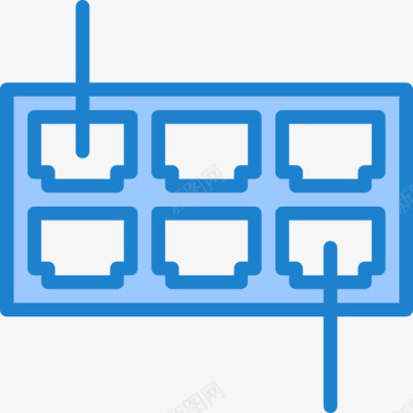 集线器数据和网络5蓝色图标图标