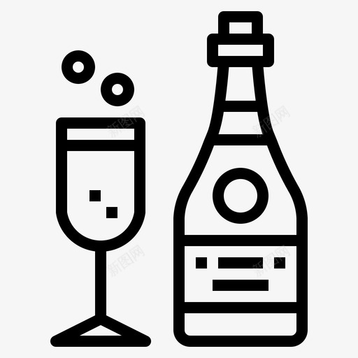 香槟酒精庆祝图标svg_新图网 https://ixintu.com 庆祝 爵士乐 玻璃杯 酒精 香槟