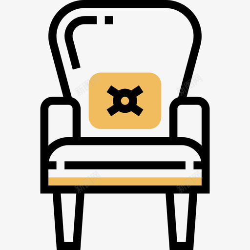 扶手椅家具72黄色阴影图标svg_新图网 https://ixintu.com 家具72 扶手椅 黄色阴影