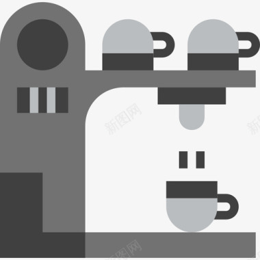 咖啡机厨房工具14扁平图标图标