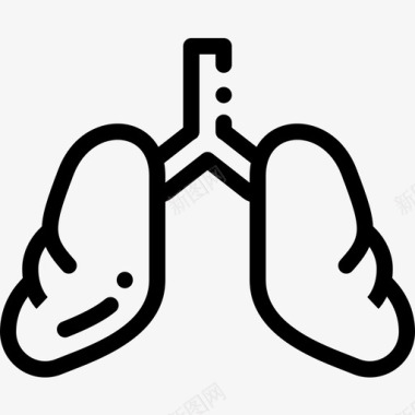 肺生物学3线状图标图标