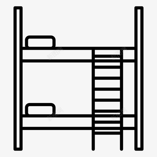 双层床住宿宿舍图标svg_新图网 https://ixintu.com 住宿 双层床 宿舍 房间 睡眠