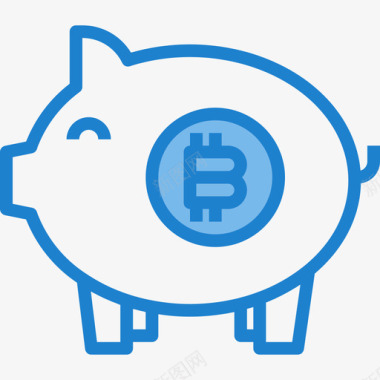 小猪银行比特币46蓝色图标图标