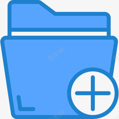 添加文件夹文档9蓝色图标图标