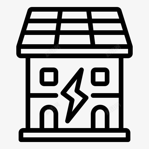 太阳能屋顶生态能源图标svg_新图网 https://ixintu.com 千兆工厂 太阳能屋顶 家庭 智能 生态 电力 能源