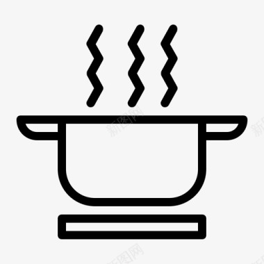 汤烹饪晚餐图标图标